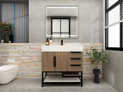 Bethany 36" Freestanding Bathroom Vanity with Reinforced Acrylic Sink in Rosewood with Black Handles | Better Vanity Bath Vanities
