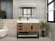 Bethany 42" Freestanding Bathroom Vanity with Reinforced Acrylic Sink in Rosewood with Black Handles | Better Vanity Bath Vanities