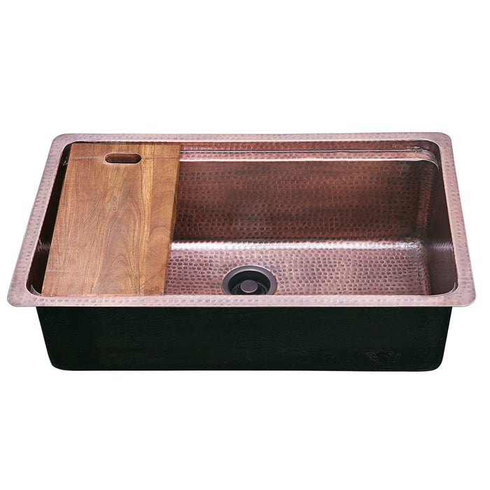 Nantucket Sinks KCH-PS-3220 32" Hammered Prepstation Dualmount Sink