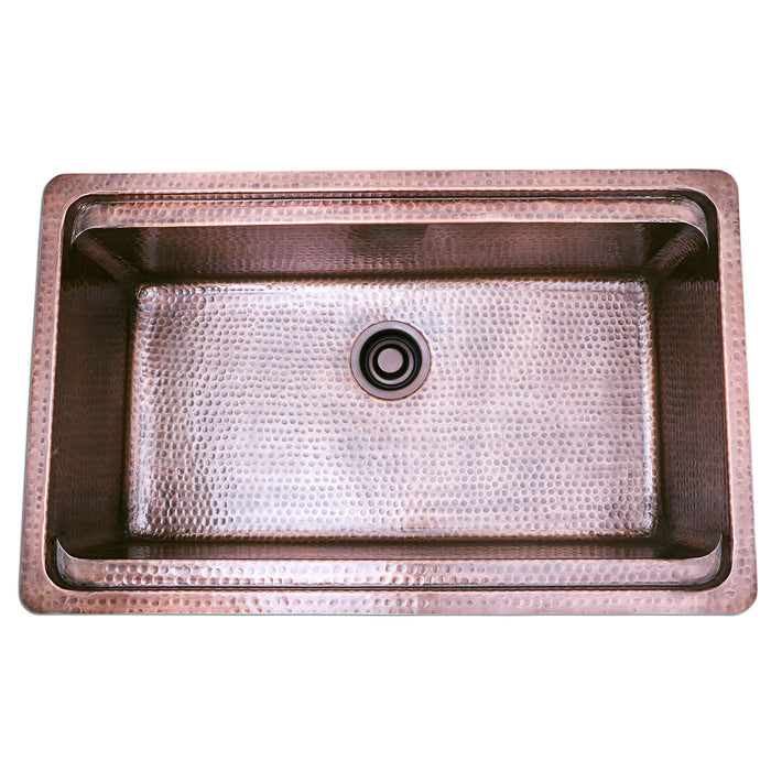Nantucket Sinks KCH-PS-3220 32" Hammered Prepstation Dualmount Sink