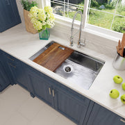 Nantucket Sinks KSSH-PS-3220 32" Hammered Prepstation Sink (image 2)