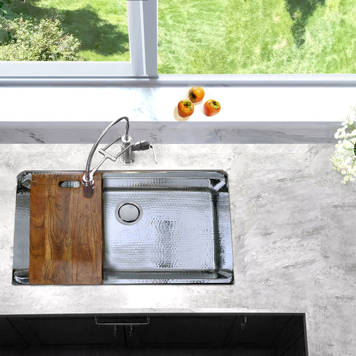 Nantucket Sinks KSSH-PS-3220 32 Inch Hammered Prepstation Sink