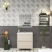Louis 30" Freestanding Bathroom Vanity in Light Wood | Better Vanity Solid Wood Floating Vanities