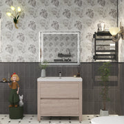 Louis 36" Freestanding Bathroom Vanity in Pink Wood | Better Vanity Solid Wood Floating Vanities