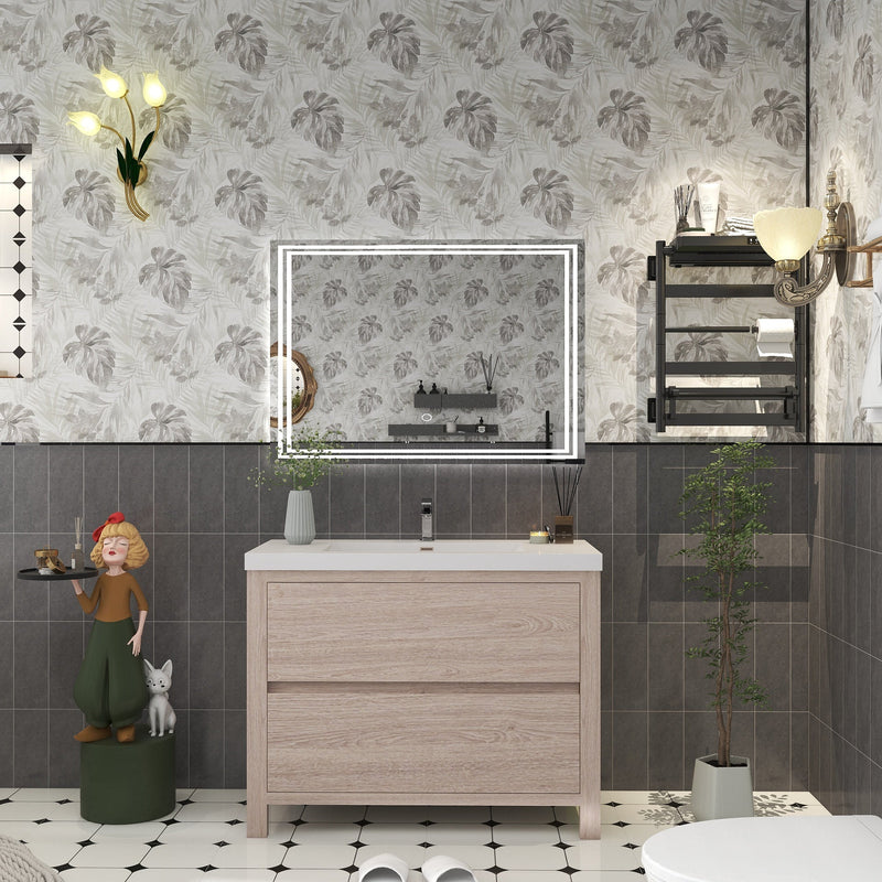 Louis 42" Freestanding Bathroom Vanity in Pink Wood | Better Vanity Solid Wood Floating Vanities