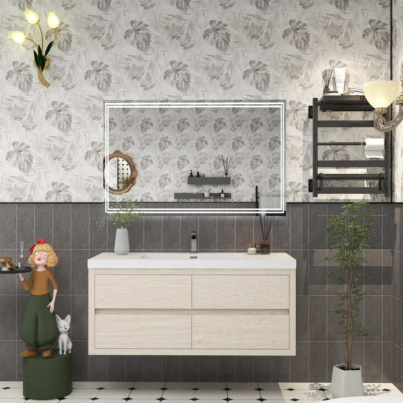 Louis 48" Floating Bathroom Vanity in Light Wood | Better Vanity Floating Vanities