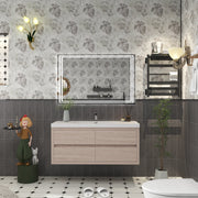 Louis 48" Floating Bathroom Vanity in Pink Wood | Better Vanity Floating Vanities