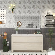 Louis 60" Freestanding Bathroom Vanity in Light Wood | Better Vanity Solid Wood Floating Vanities