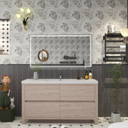 Louis 60" Freestanding Bathroom Vanity in Pink Wood | Better Vanity Solid Wood Floating Vanities