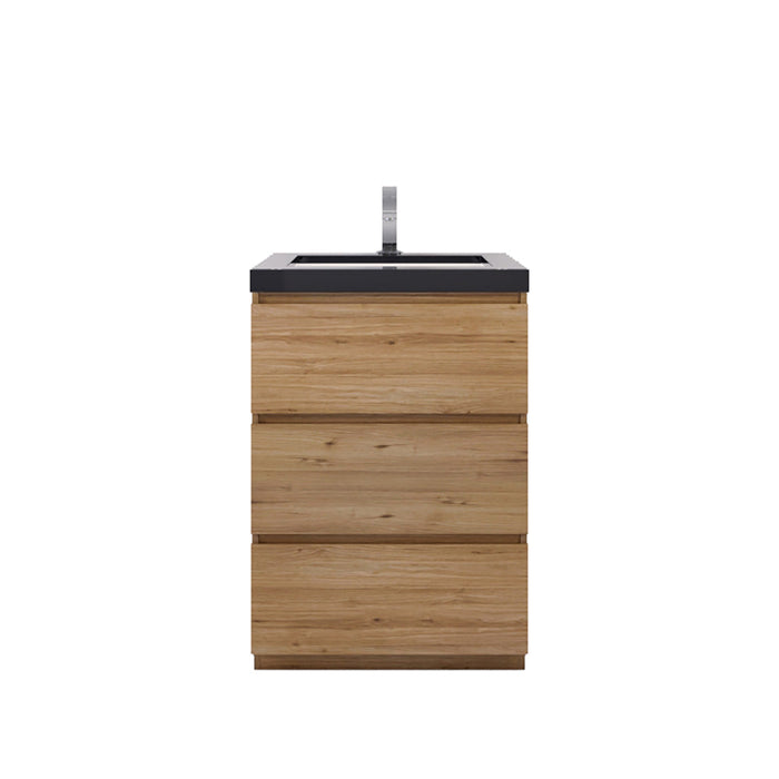 Stanley 24" Freestanding Bathroom Vanity with Reinforced Acrylic Sink and Cabinet Storage