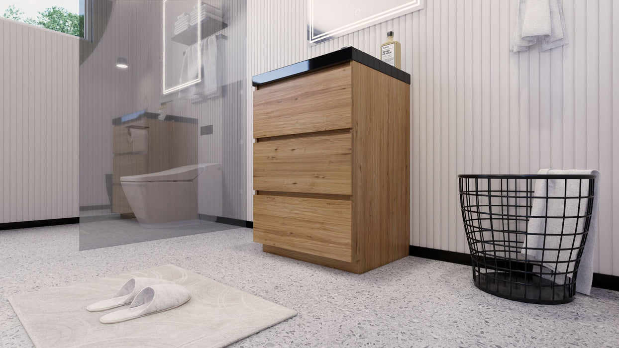 Stanley 24" Freestanding Bathroom Vanity with Reinforced Acrylic Sink and Cabinet Storage