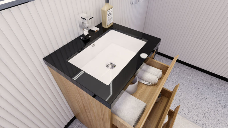 Stanley 24" Freestanding Bathroom Vanity with Reinforced Acrylic Sink and Cabinet Storage