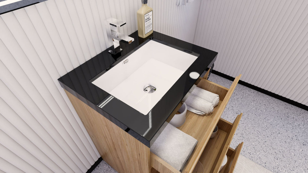 Stanley 24" Freestanding Bathroom Vanity with Reinforced Acrylic Sink and Cabinet Storage