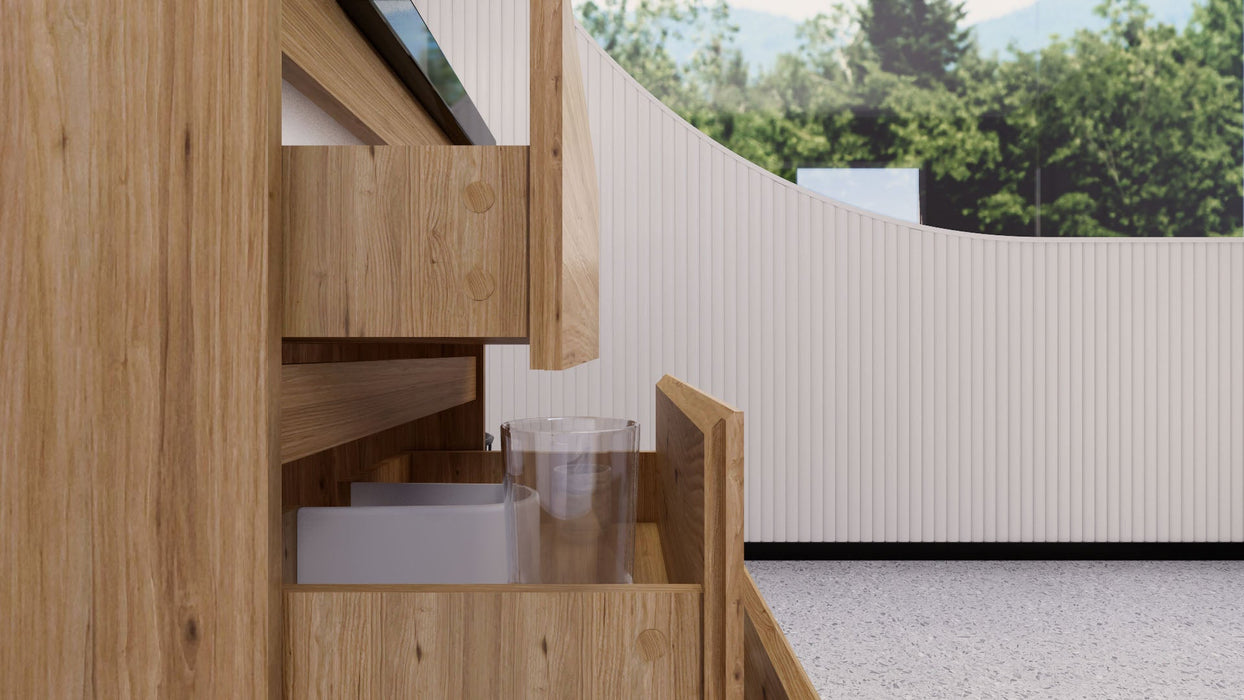 Stanley 24" Freestanding Bathroom Vanity with Reinforced Acrylic Sink and Cabinet Storage