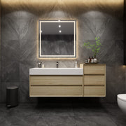Max 68" Coffee Wood Bathroom Vanity with Single Acrylic Sink and Side Cabinet - Better Vanity Easy Install Modern Bathroom Vanities