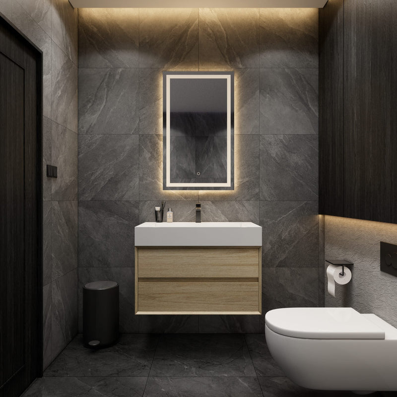 Max 36" Coffee Wood with FLX Sink - Better Vanity Modern Bathroom Vanities