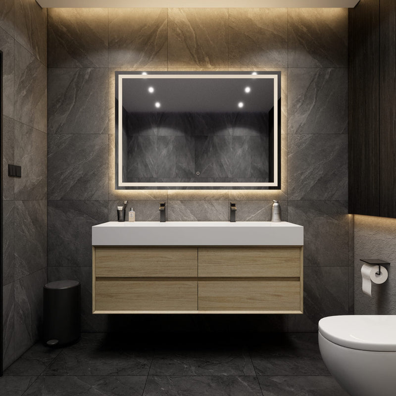 Max 60" Double Sink with FLX Acrylic Sink - Modern Bathroom Vanity - Better Vanity Best Vanities