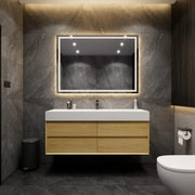 Max 60" Teak Oak Modern Bathroom Vanity Easy Install with Single FLX Acrylic Sink - Better Vanity