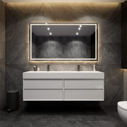 Max 72" Gloss White Bathroom Vanity with Double FLX Acrylic Sink - Shop Better Vanity Best Wholesale Bathroom Vanities Now