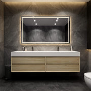 Max 84" Bathroom Vanity in Coffee Wood with Double FLX Acrylic Sink - Shop Best Modern Bathroom Vanities Now at Better Vanity USA
