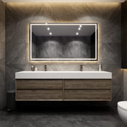 Max 84" Bathroom Vanity with Double Sink FLX Acrylic Sink - Better Vanity Los Angeles, USA - Gray Oak