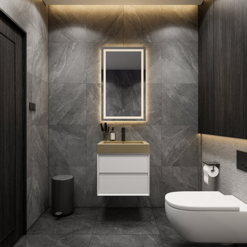 Max Wall Mounted Floating Bath Vanity with Sink | Gloss Black