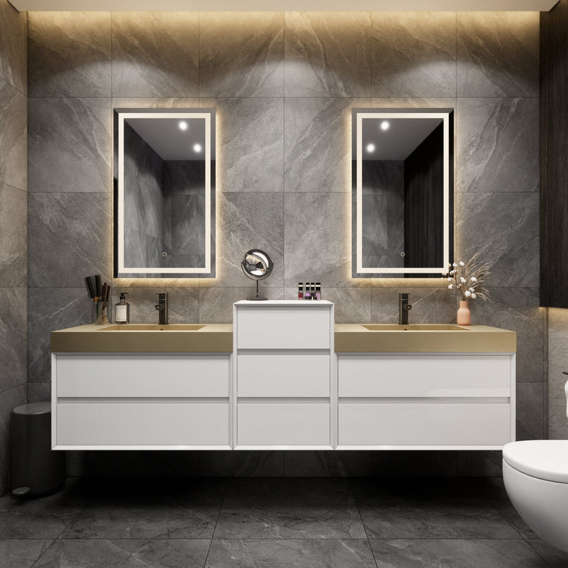 Max Wall Mounted Floating Bath Vanity with Sink | Gloss Black