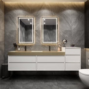 Max Wall Mounted Floating Bath Vanity with Sink | Gray Oak (image 5)