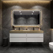 Max Stainless Steel Single Sink in Gold 72" Inches - Bathroom Vanity Stainless Steel Double Sink