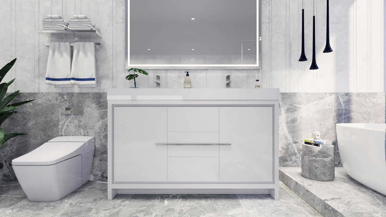 Azure 24"-84"Freestanding Vanity with Reinforced Acrylic Sink