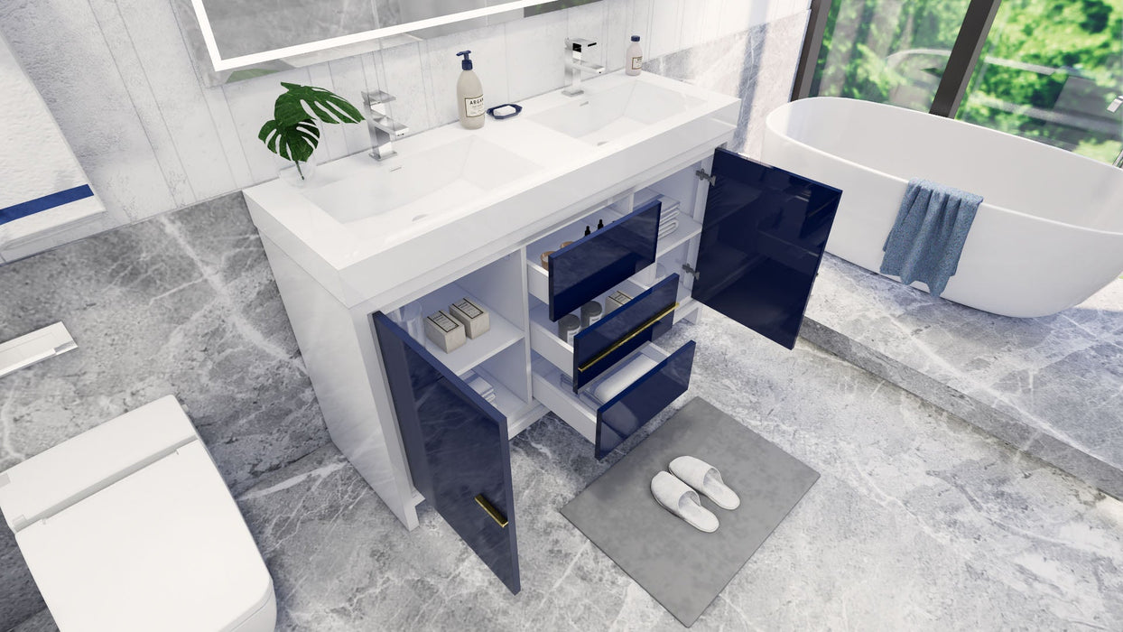 Azure 24"-84"Freestanding Vanity with Reinforced Acrylic Sink