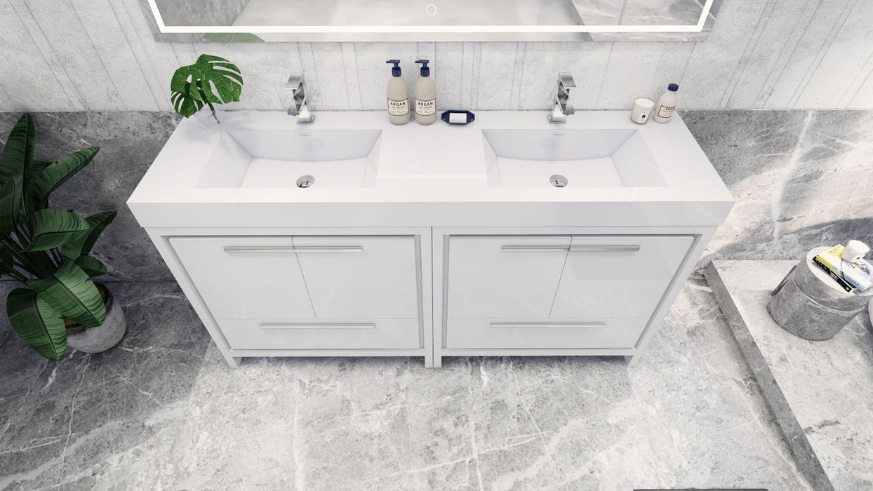 Azure 24"-84"Freestanding Vanity with Reinforced Acrylic Sink