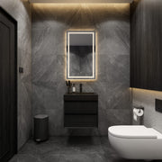 Max 24" Gloss Black Floating Wall-Mounted Bathroom Vanity Sink with Max Black Stainless Steel Sink | Better Vanity Modern Minimal Luxury Bathroom Vanities | Los Angeles, CA USA