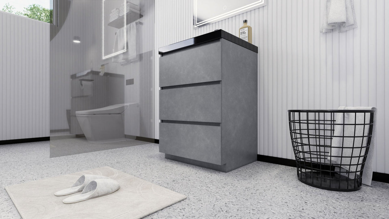 Stanley 24" Freestanding Bathroom Vanity with Reinforced Acrylic Sink and Cabinet Storage