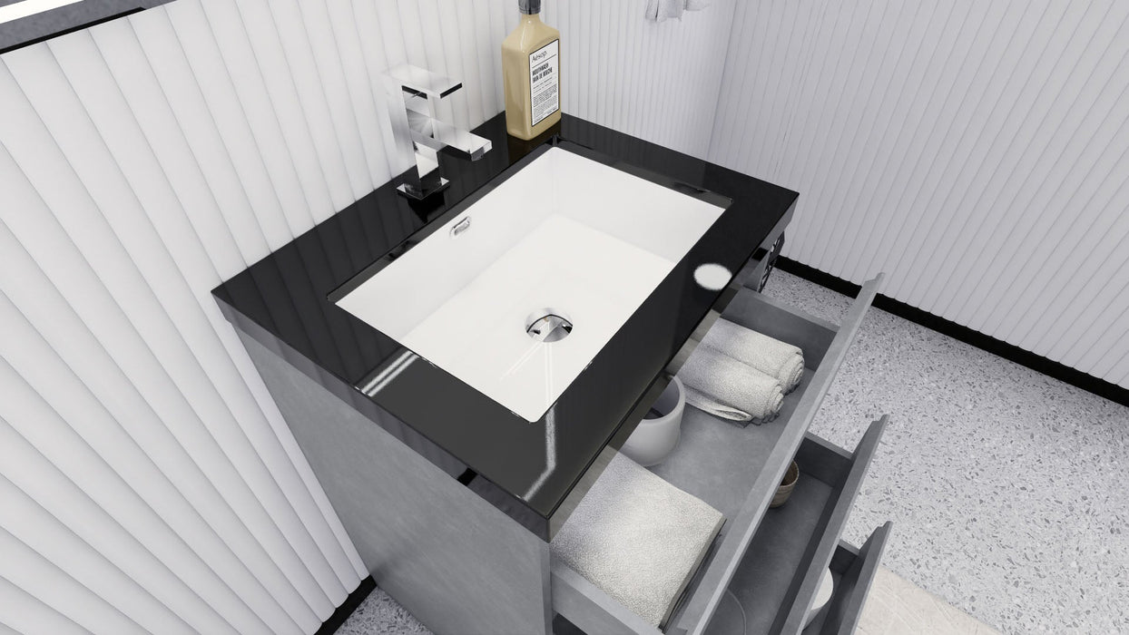 Stanley 24" Freestanding Bathroom Vanity with Reinforced Acrylic Sink and Cabinet Storage