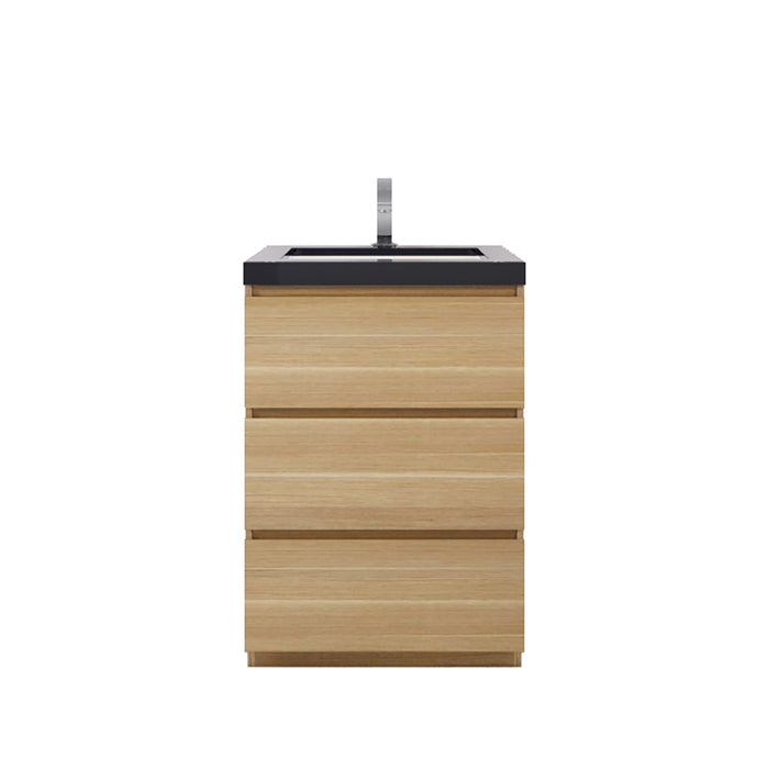 Stanley 24" Freestanding Bathroom Vanity with Reinforced Acrylic Sink and Cabinet Storage