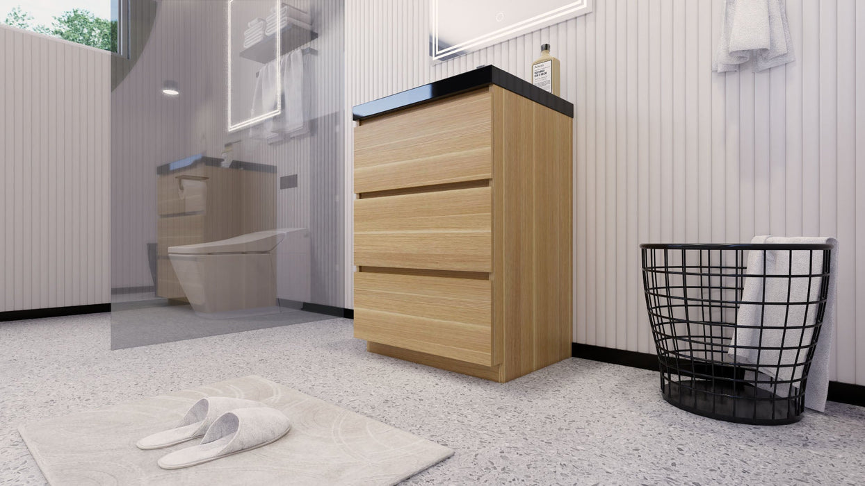 Stanley 24" Freestanding Bathroom Vanity with Reinforced Acrylic Sink and Cabinet Storage