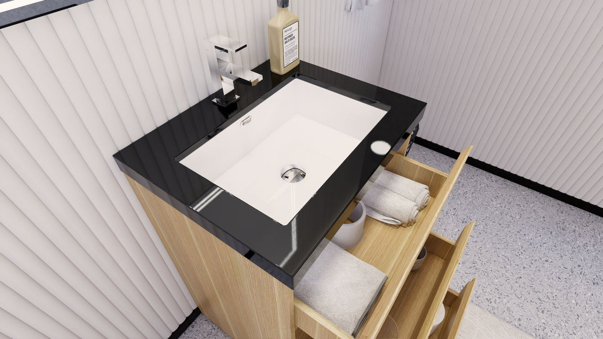 Stanley 24" Freestanding Bathroom Vanity with Reinforced Acrylic Sink and Cabinet Storage