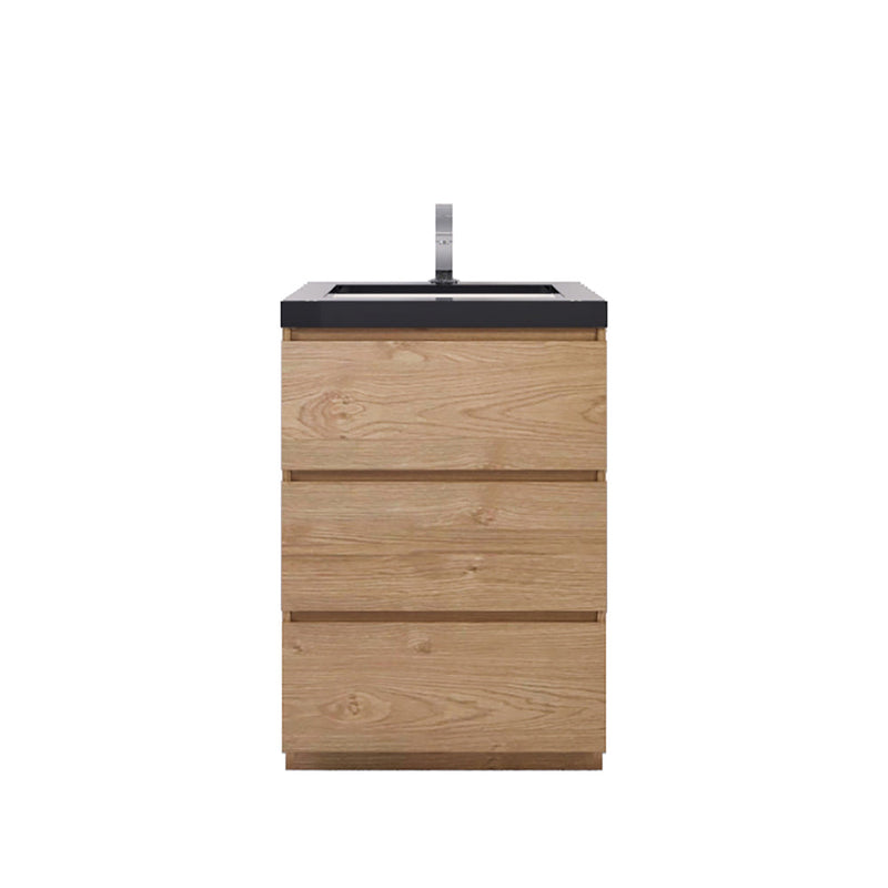 Stanley 24" Freestanding Bathroom Vanity with Reinforced Acrylic Sink and Cabinet Storage