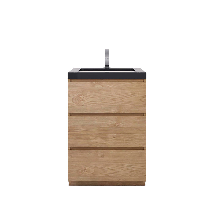 Stanley 24" Freestanding Bathroom Vanity with Reinforced Acrylic Sink and Cabinet Storage