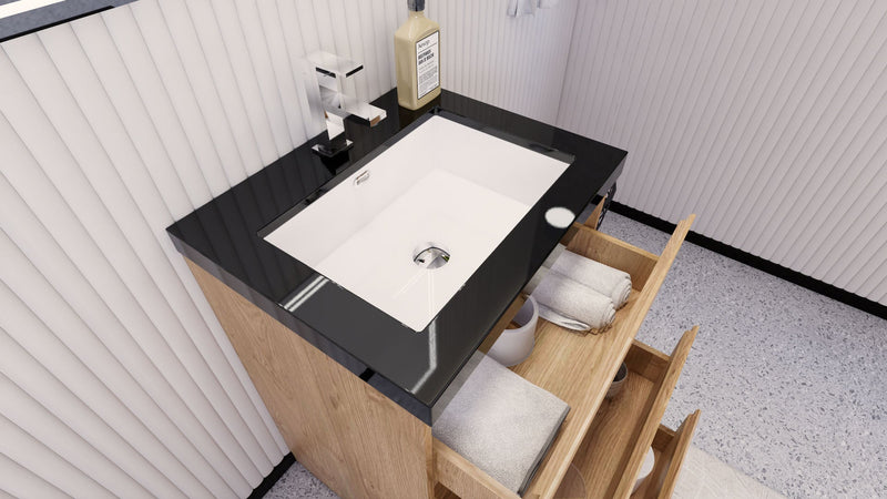 Stanley 24" Freestanding Bathroom Vanity with Reinforced Acrylic Sink and Cabinet Storage