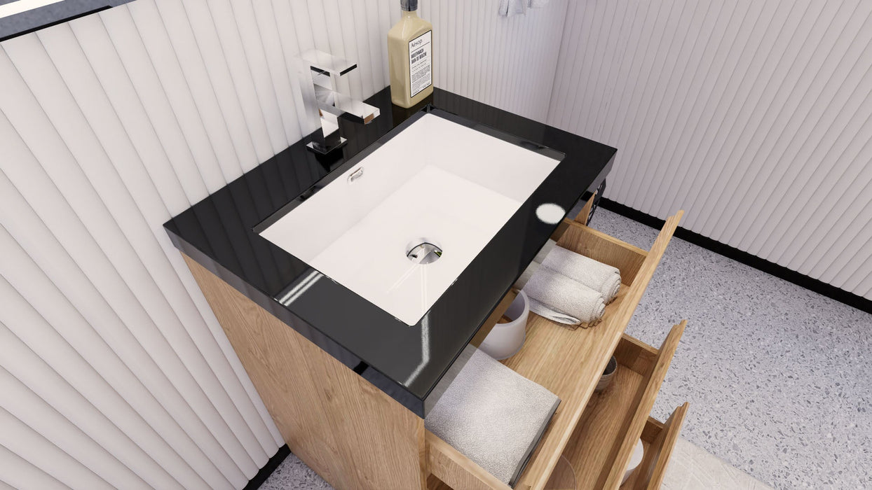 Stanley 24" Freestanding Bathroom Vanity with Reinforced Acrylic Sink and Cabinet Storage