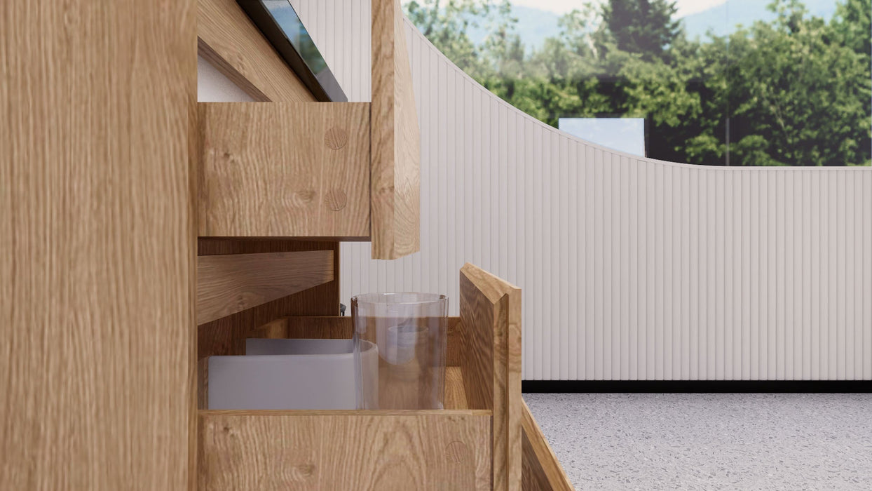 Stanley 24" Freestanding Bathroom Vanity with Reinforced Acrylic Sink and Cabinet Storage