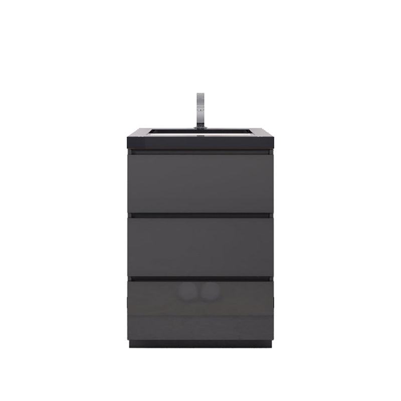 Stanley 24" Freestanding Bathroom Vanity with Reinforced Acrylic Sink and Cabinet Storage