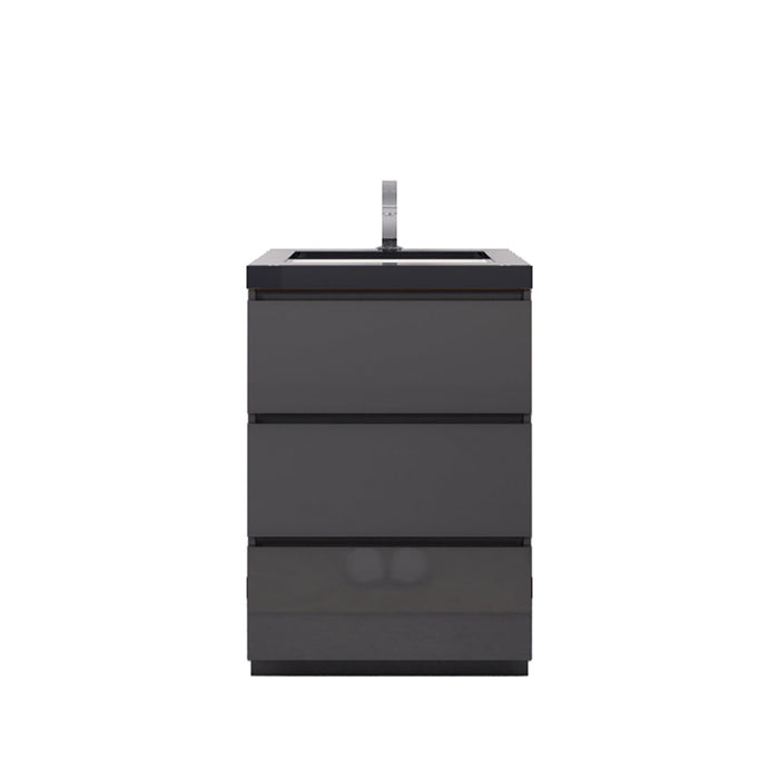 Stanley 24" Freestanding Bathroom Vanity with Reinforced Acrylic Sink and Cabinet Storage