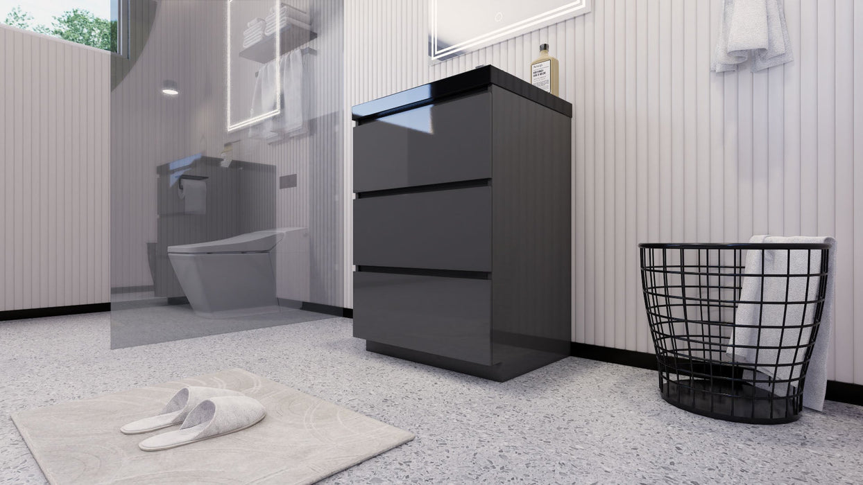 Stanley 24" Freestanding Bathroom Vanity with Reinforced Acrylic Sink and Cabinet Storage