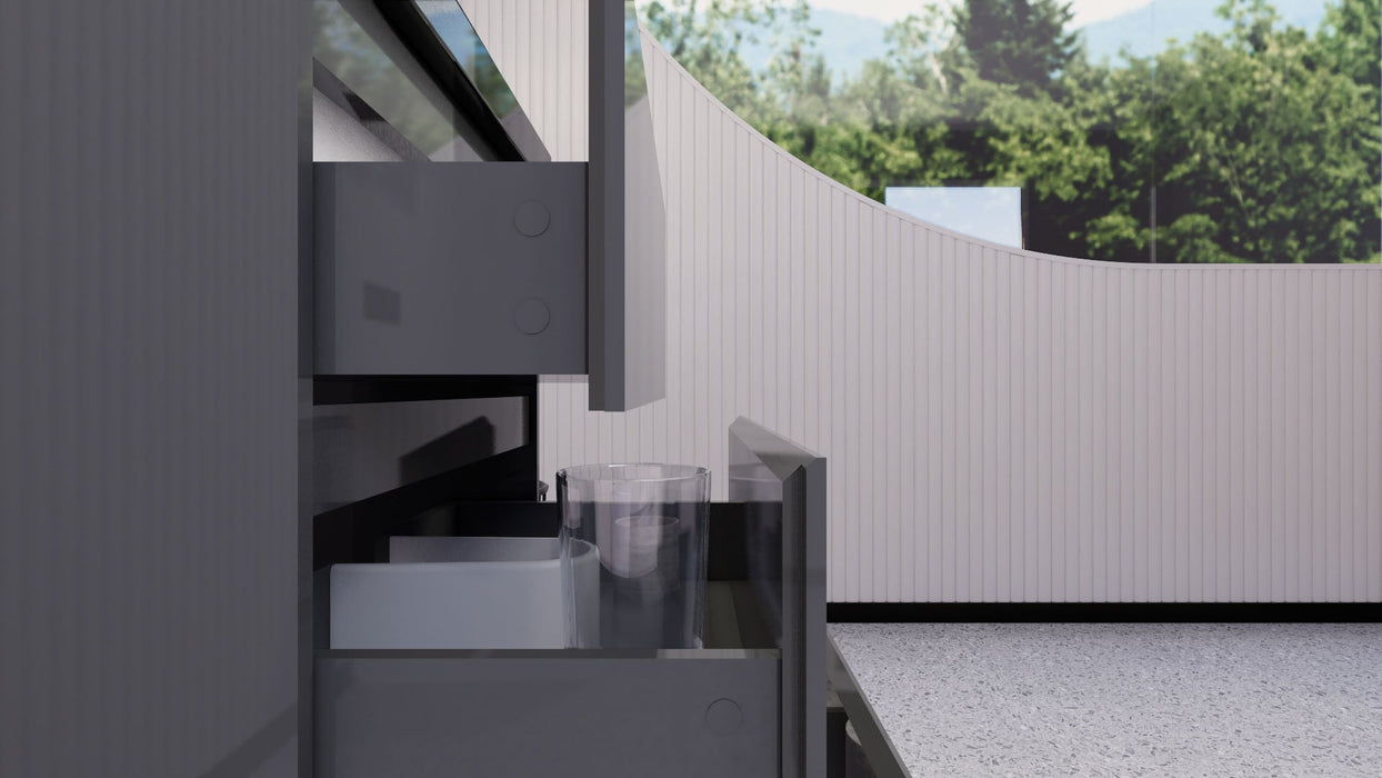 Stanley 24" Freestanding Bathroom Vanity with Reinforced Acrylic Sink and Cabinet Storage