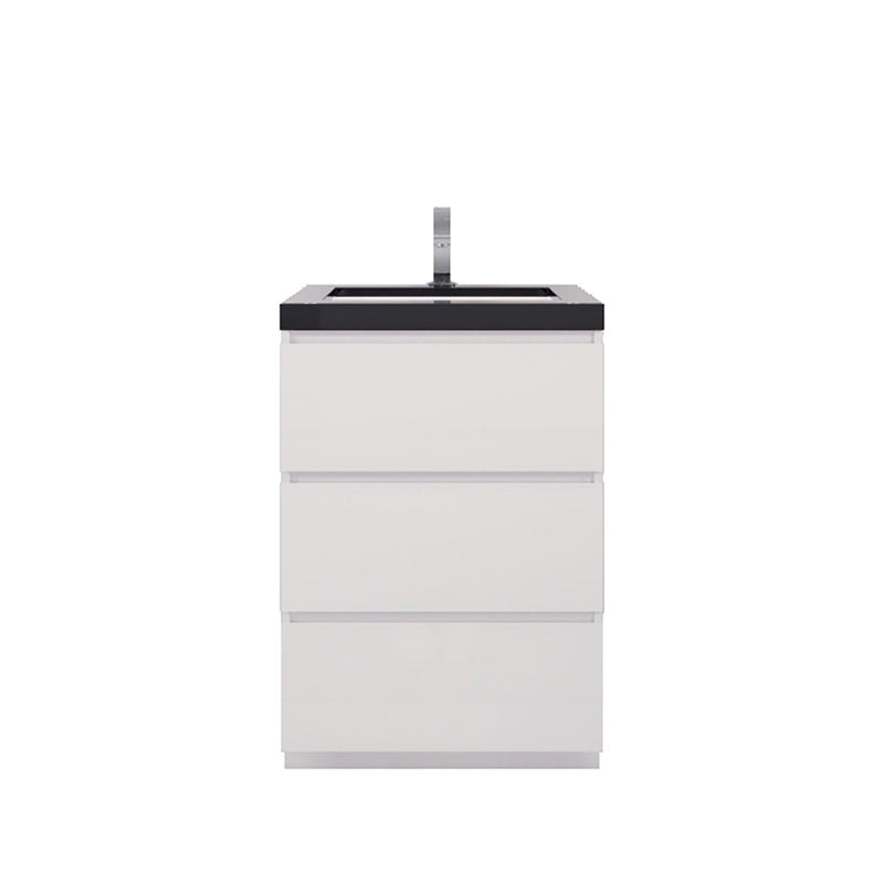 Stanley 24" Freestanding Bathroom Vanity with Reinforced Acrylic Sink and Cabinet Storage