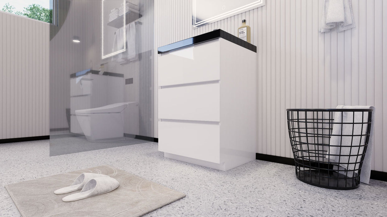 Stanley 24" Freestanding Bathroom Vanity with Reinforced Acrylic Sink and Cabinet Storage