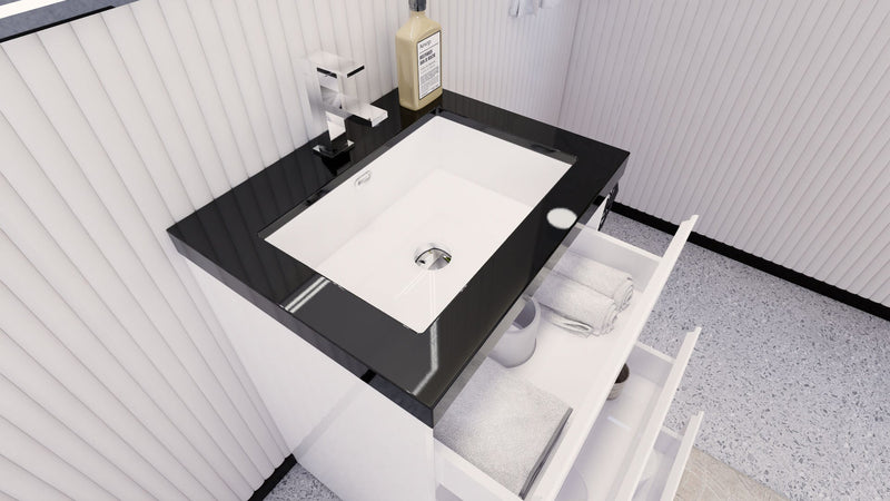 Stanley 24" Freestanding Bathroom Vanity with Reinforced Acrylic Sink and Cabinet Storage